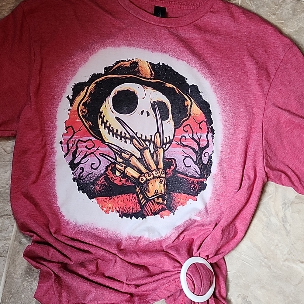 Gildan Heathered Pink Short Sleeve Tee LARGE